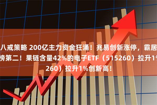 八戒策略 200亿主力资金狂涌！兆易创新涨停，霸居A股吸金榜第二！果链含量42%的电子ETF（515260）拉升1%创新高！